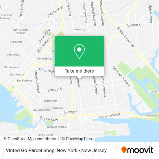 Vinted Go Parcel Shop map
