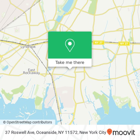 Mapa de 37 Roswell Ave, Oceanside, NY 11572