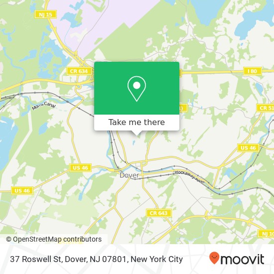 Mapa de 37 Roswell St, Dover, NJ 07801