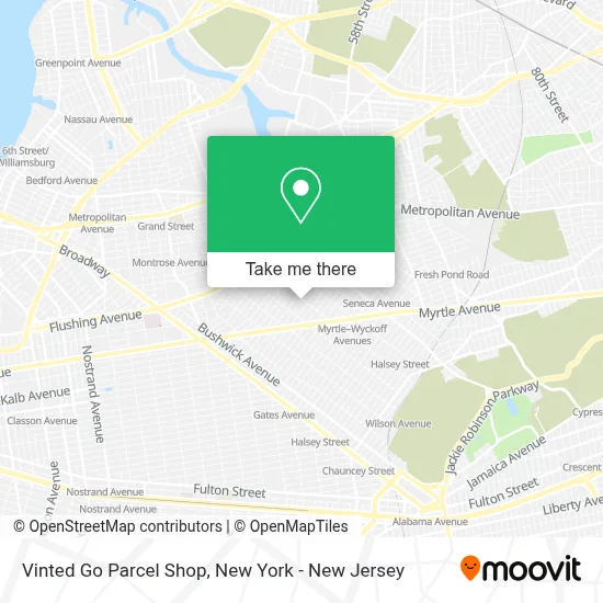 Vinted Go Parcel Shop map
