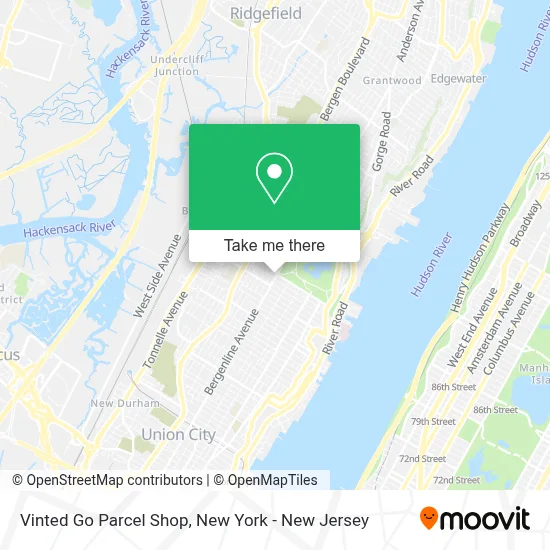 Vinted Go Parcel Shop map