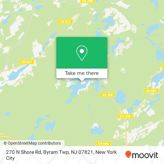 Mapa de 270 N Shore Rd, Byram Twp, NJ 07821