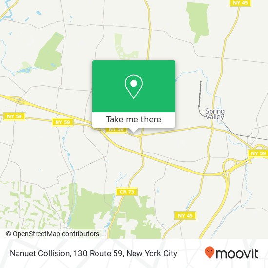 Nanuet Collision, 130 Route 59 map
