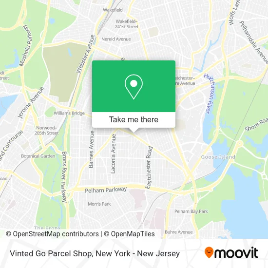 Vinted Go Parcel Shop map