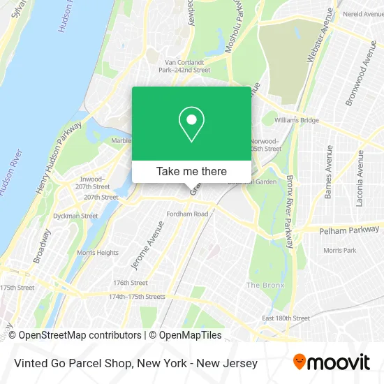 Vinted Go Parcel Shop map
