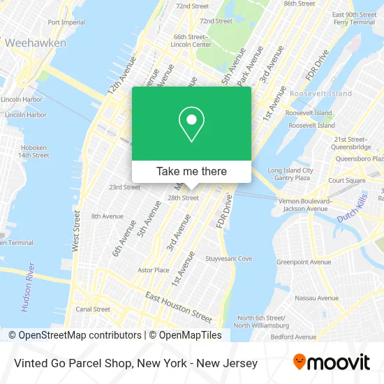 Vinted Go Parcel Shop map
