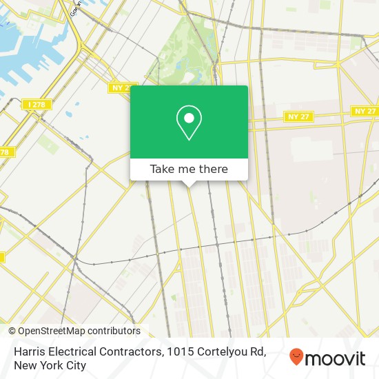 Mapa de Harris Electrical Contractors, 1015 Cortelyou Rd