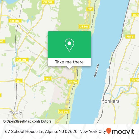 Mapa de 67 School House Ln, Alpine, NJ 07620