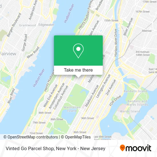 Vinted Go Parcel Shop map