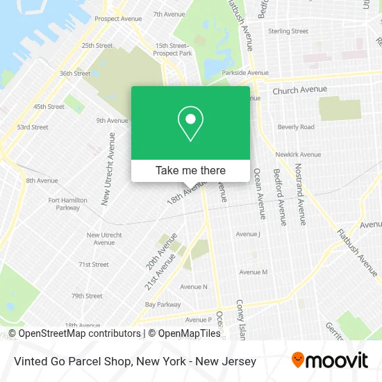 Vinted Go Parcel Shop map