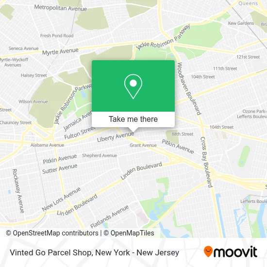 Vinted Go Parcel Shop map