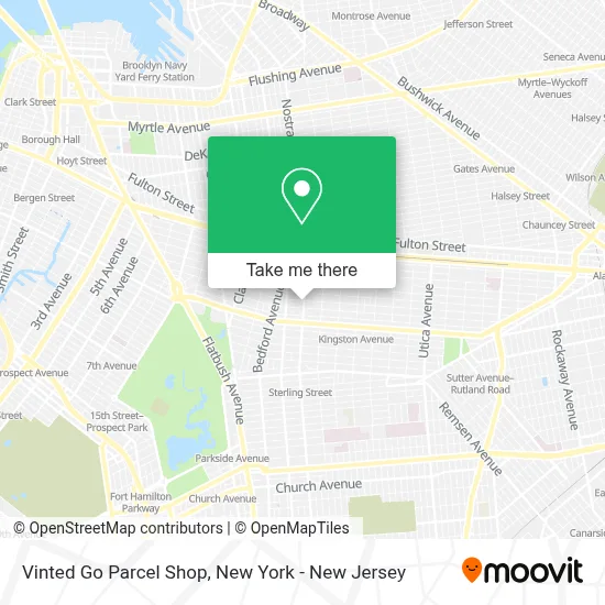 Vinted Go Parcel Shop map