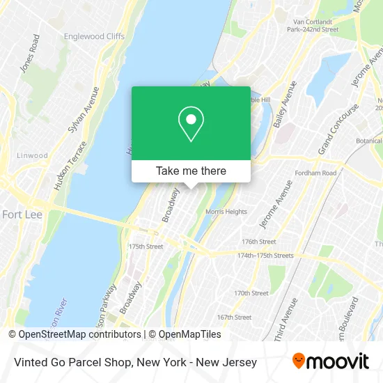 Vinted Go Parcel Shop map