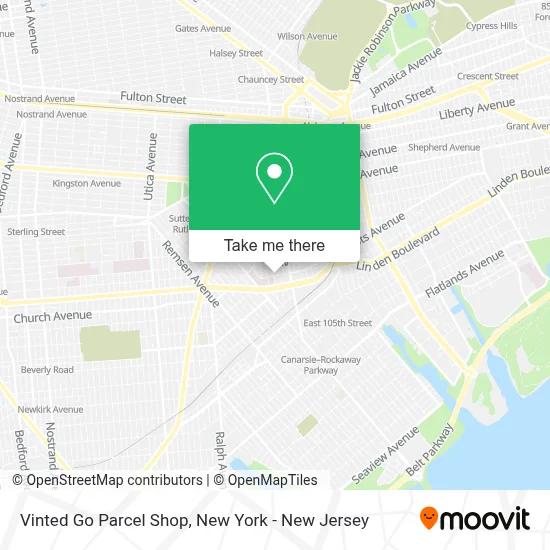 Vinted Go Parcel Shop map