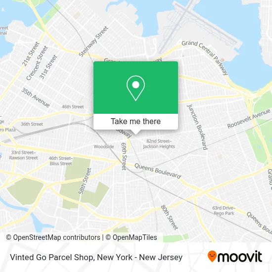 Vinted Go Parcel Shop map