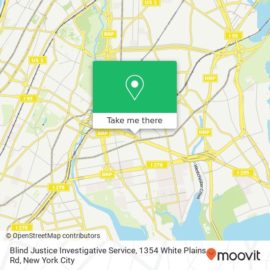 Blind Justice Investigative Service, 1354 White Plains Rd map