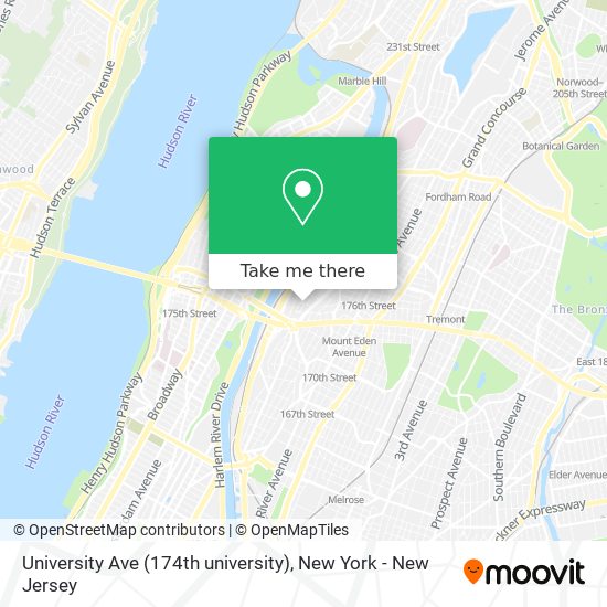 Mapa de University Ave (174th university)