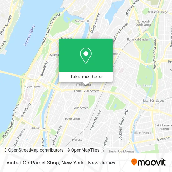 Vinted Go Parcel Shop map