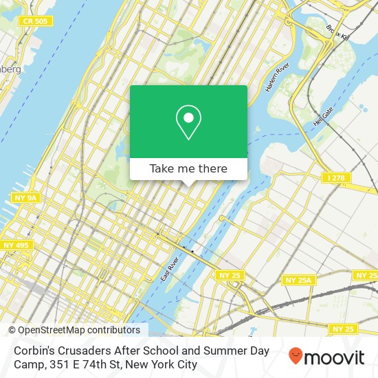 Corbin's Crusaders After School and Summer Day Camp, 351 E 74th St map