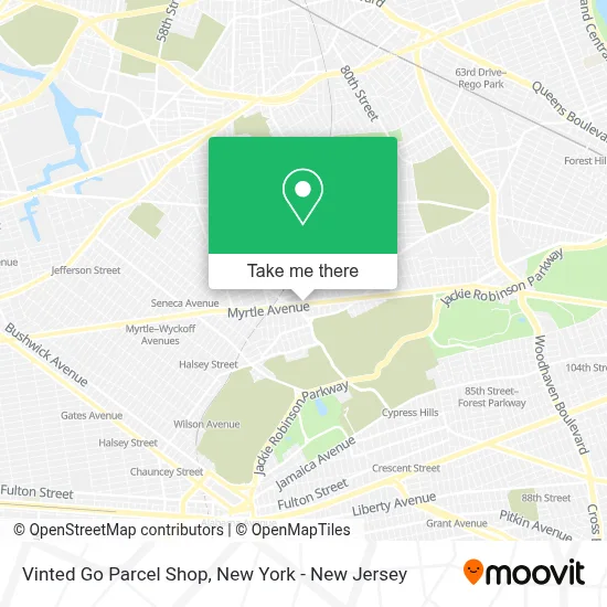 Vinted Go Parcel Shop map