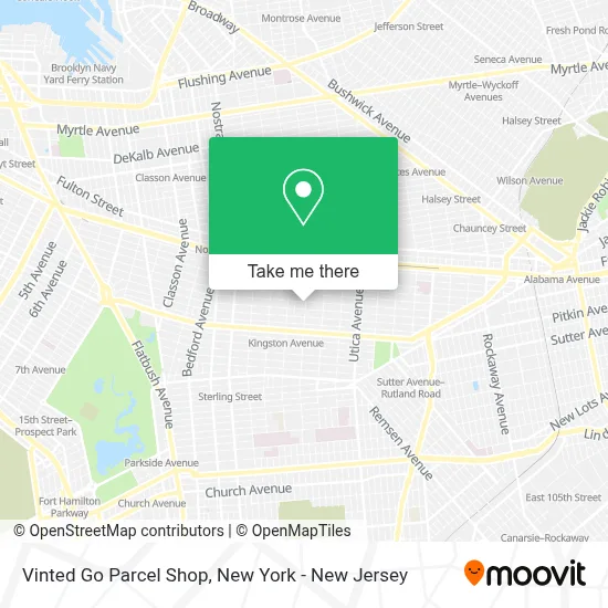 Vinted Go Parcel Shop map