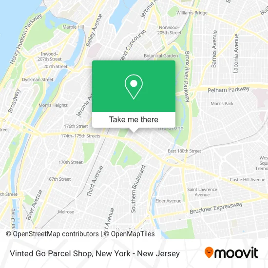 Vinted Go Parcel Shop map
