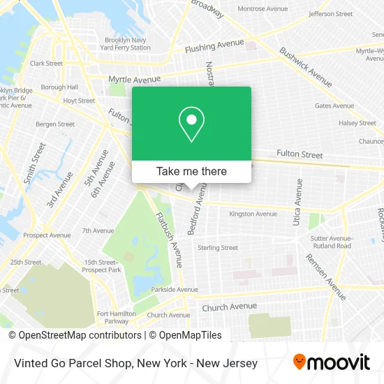 Vinted Go Parcel Shop map