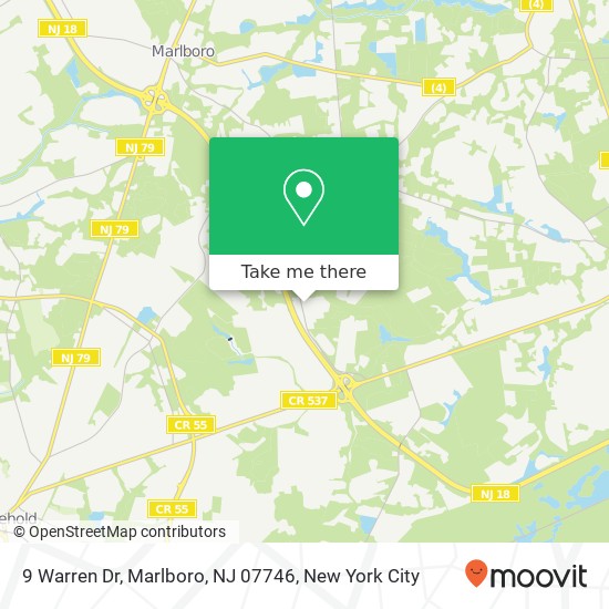 Mapa de 9 Warren Dr, Marlboro, NJ 07746