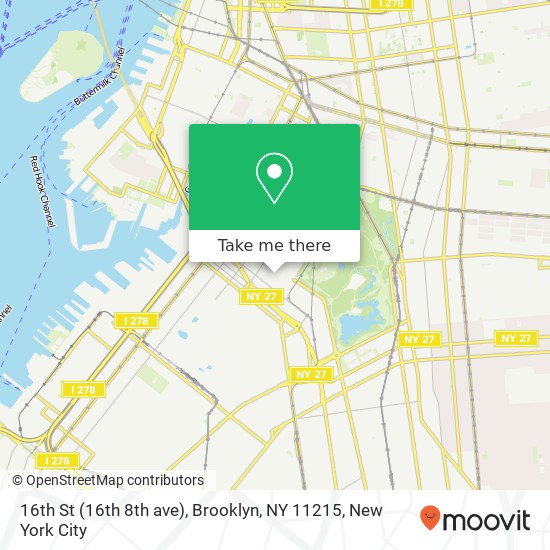 Mapa de 16th St (16th 8th ave), Brooklyn, NY 11215