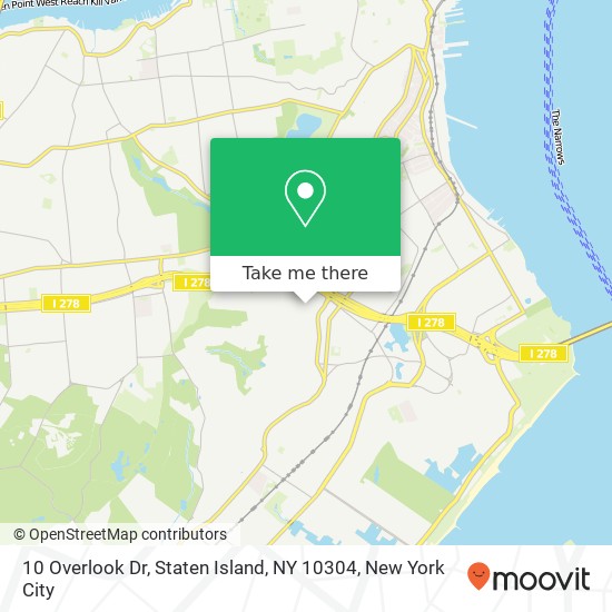 Mapa de 10 Overlook Dr, Staten Island, NY 10304