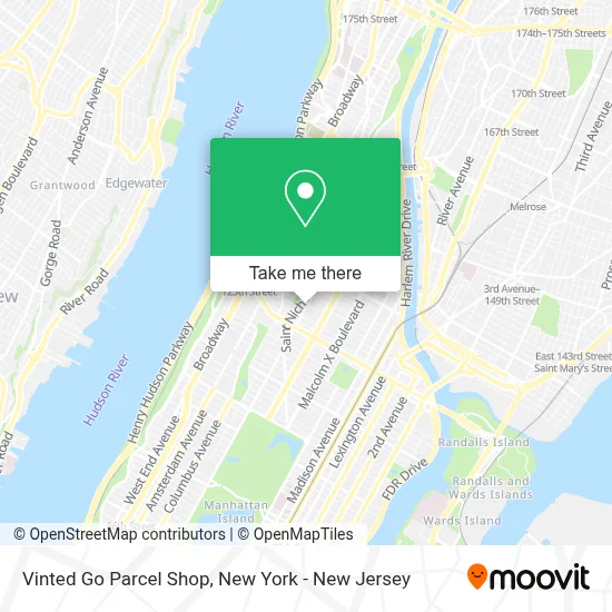 Vinted Go Parcel Shop map