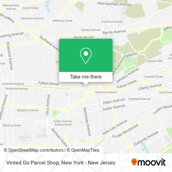 Vinted Go Parcel Shop map