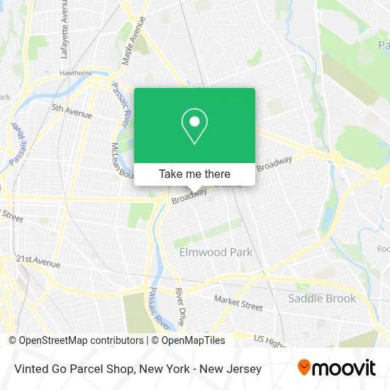 Vinted Go Parcel Shop map