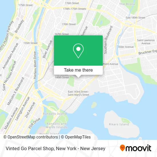 Vinted Go Parcel Shop map