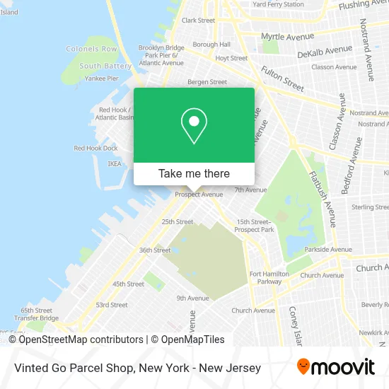Vinted Go Parcel Shop map