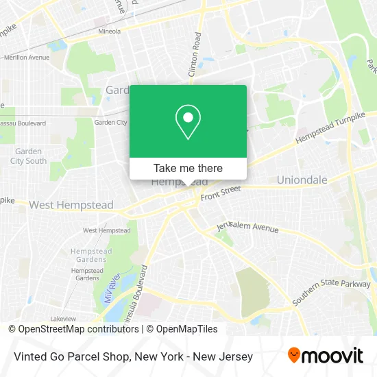 Vinted Go Parcel Shop map