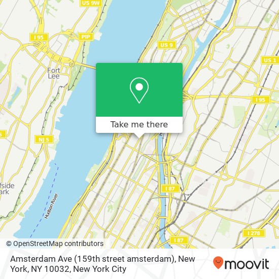 Mapa de Amsterdam Ave (159th street amsterdam), New York, NY 10032