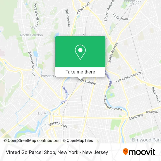 Vinted Go Parcel Shop map