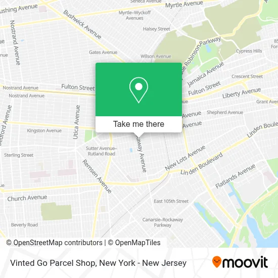 Vinted Go Parcel Shop map