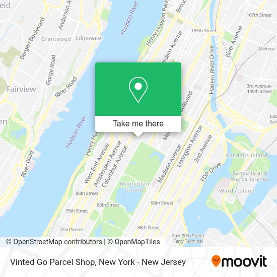 Vinted Go Parcel Shop map