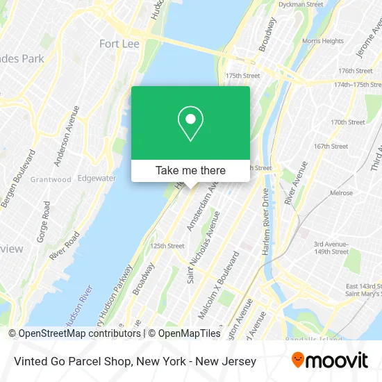 Vinted Go Parcel Shop map