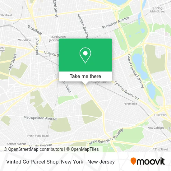 Vinted Go Parcel Shop map