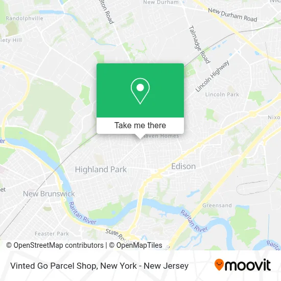Vinted Go Parcel Shop map