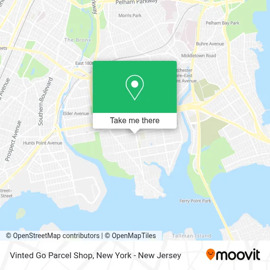 Vinted Go Parcel Shop map
