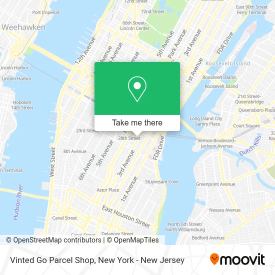 Vinted Go Parcel Shop map