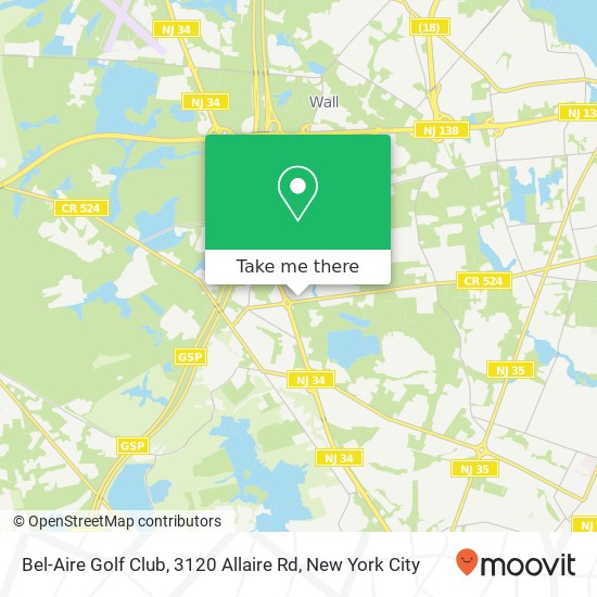 Bel-Aire Golf Club, 3120 Allaire Rd map