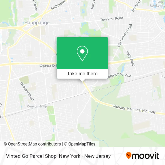 Vinted Go Parcel Shop map