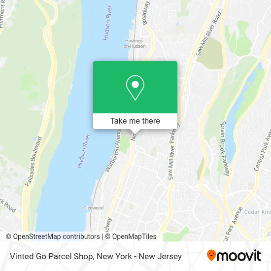 Vinted Go Parcel Shop map