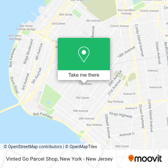 Vinted Go Parcel Shop map