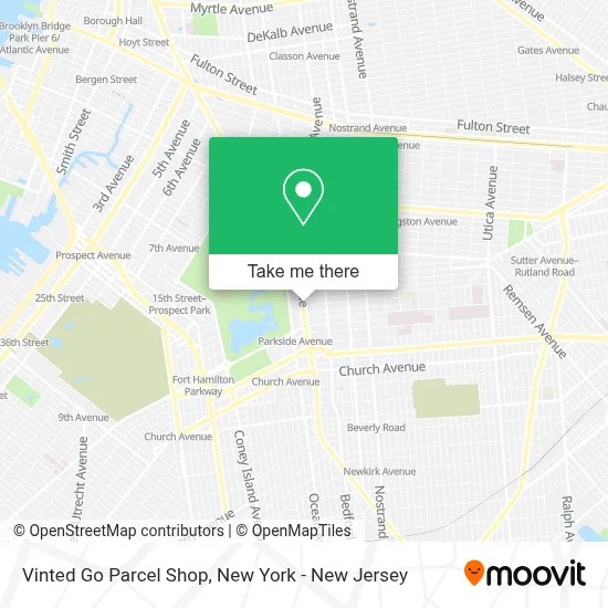 Vinted Go Parcel Shop map
